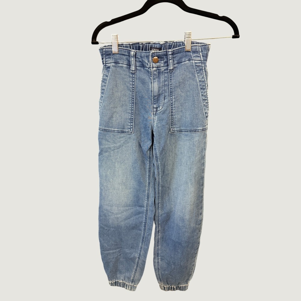 J.Crew Denim Joggers Womens 24 Blue Elastic Waist Patch Pocket BE651